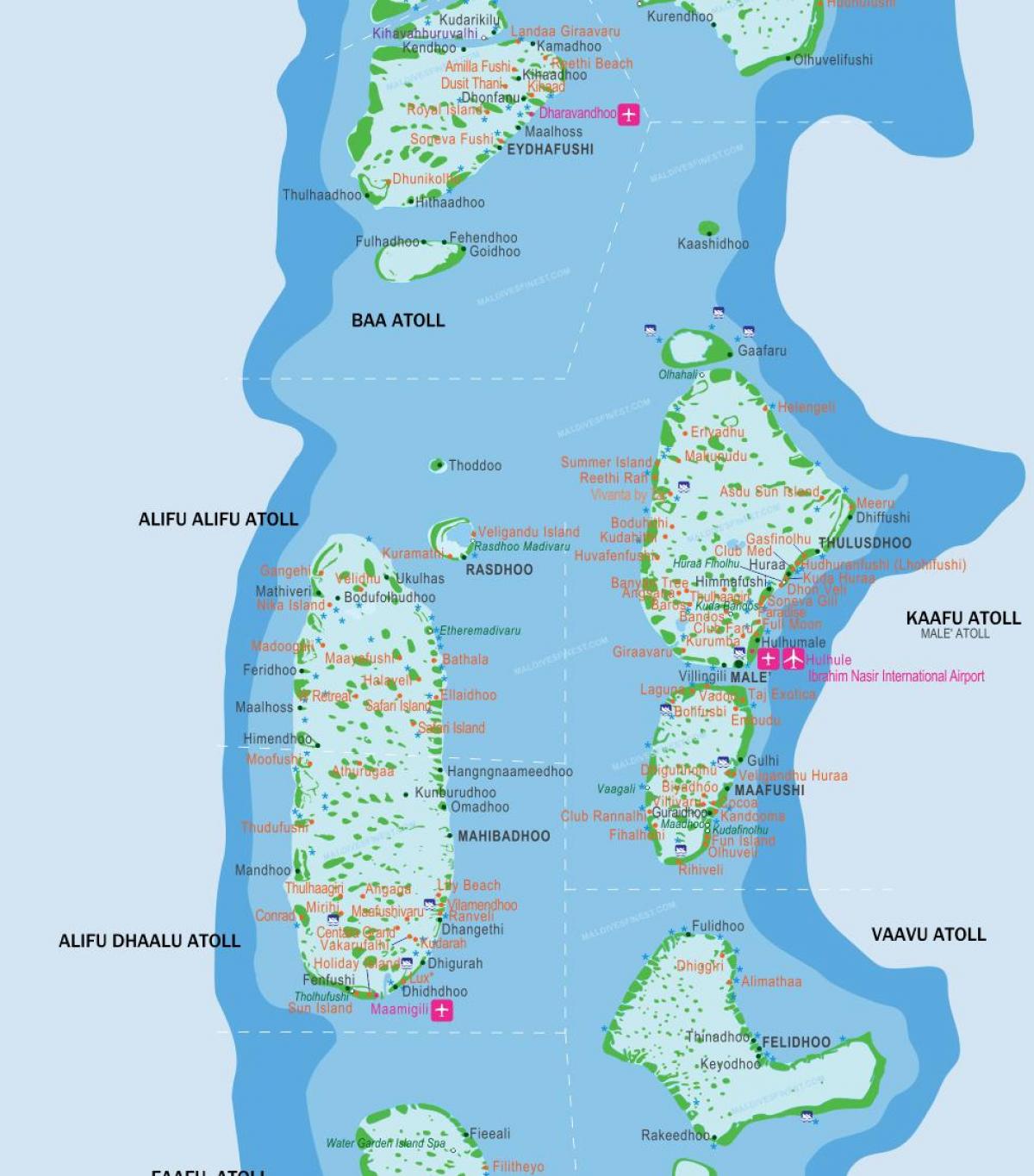 Maldivler Adası harita konumu