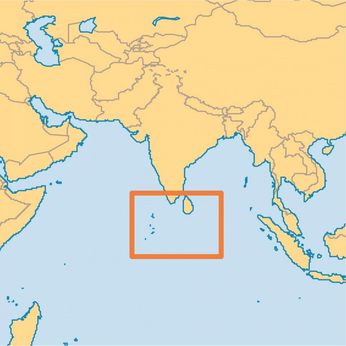 dünya haritası üzerinde Maldivler Adası konumu 