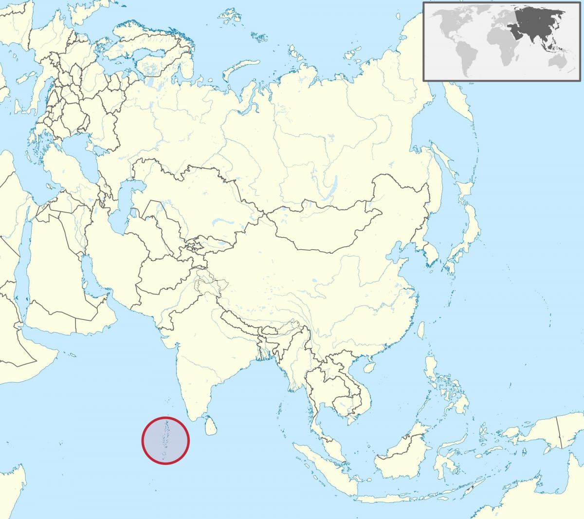 Maldivler haritası Asya haritası 