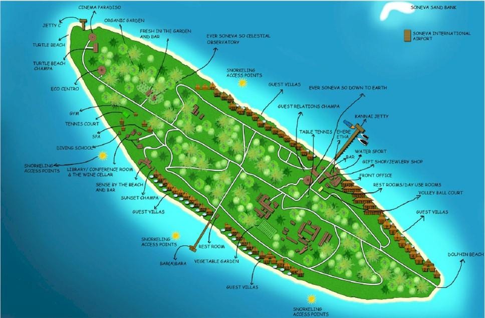 vaadhoo Adası, Maldivler harita