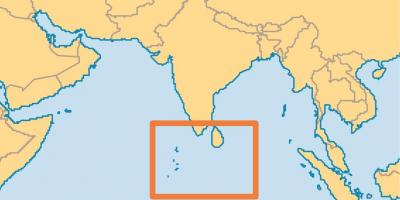 Dünya haritası üzerinde Maldivler Adası konumu 