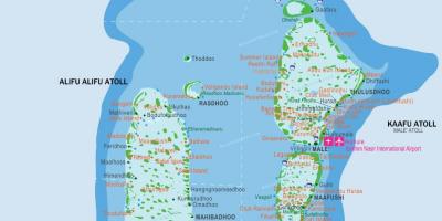Maldivler havaalanları haritası