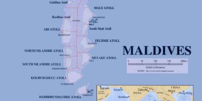 Maldivler haritası siyasi